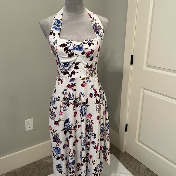 Floral Halter dress vintage style - Picture 3 of 7